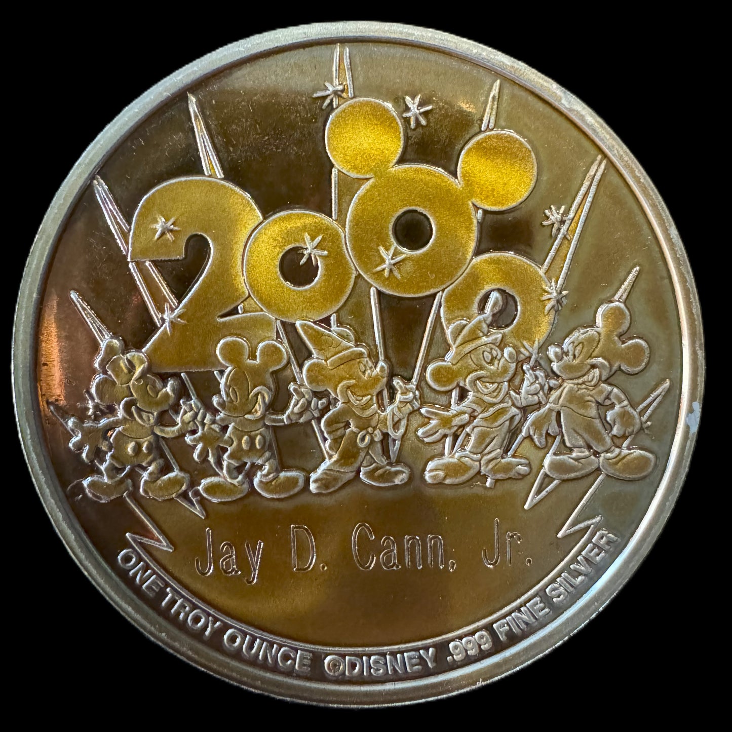2000 Disney Mickey Millennium 1 oz .999 Silver Coin