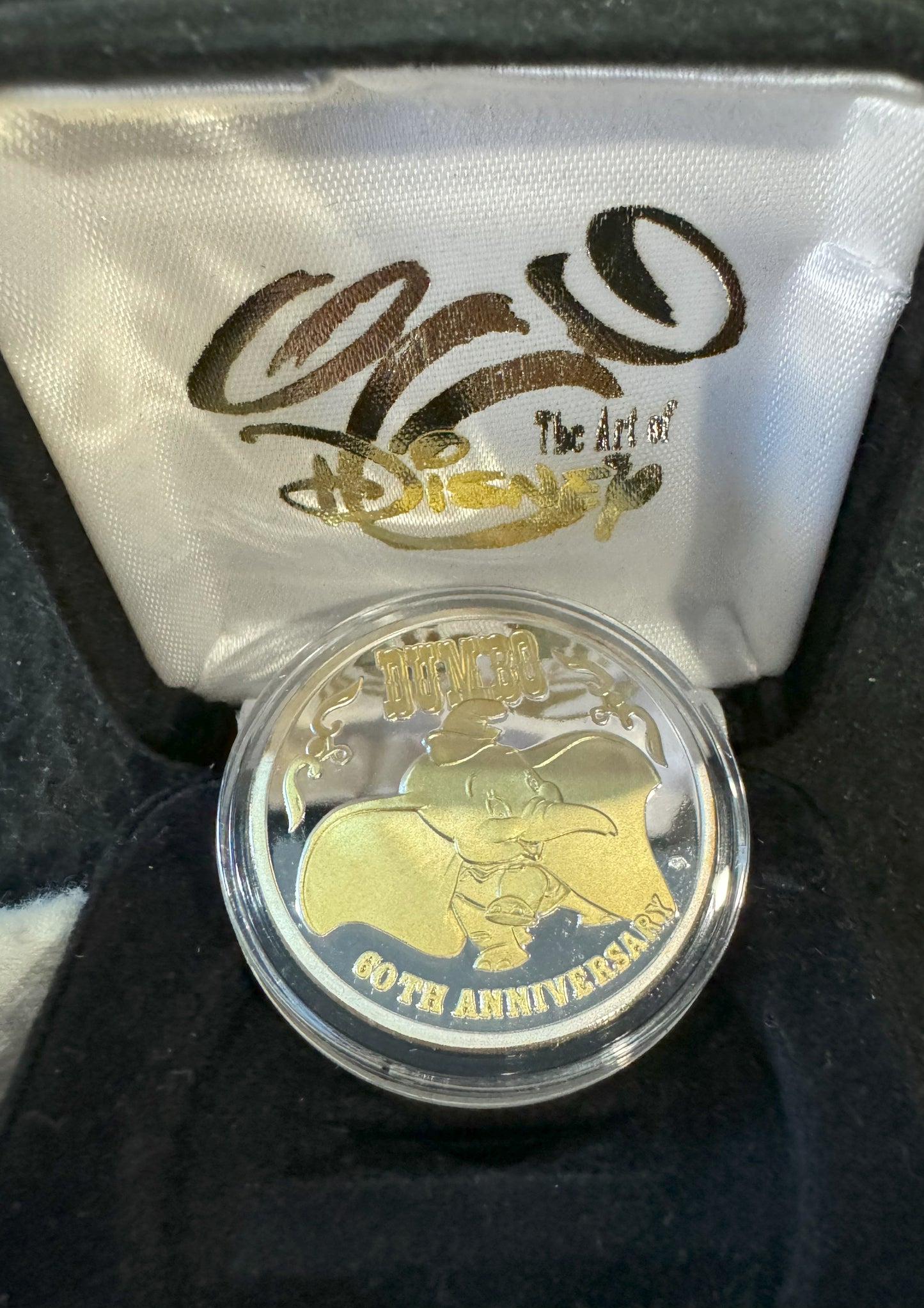 2001 Disney Dumbo 60th Anniversary 1 oz .999 Silver Coin w/24K Gold Relief