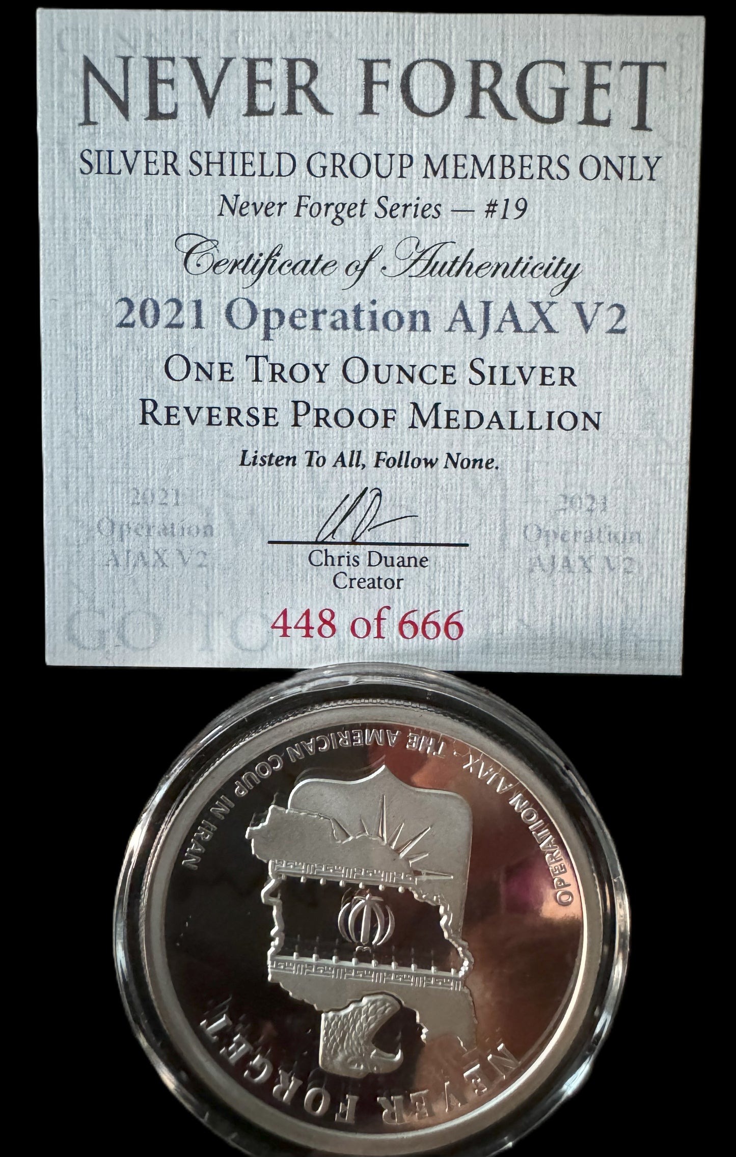 2021 Operation Ajax V2 1 oz .999 Silver Coin