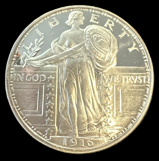 1916 Standing Lady Liberty 1 oz .999 Silver Coin