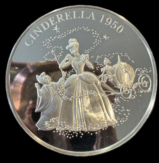 1992 Disney “Cinderella 1950 Masterpieces” 1 oz .999 Silver Coin