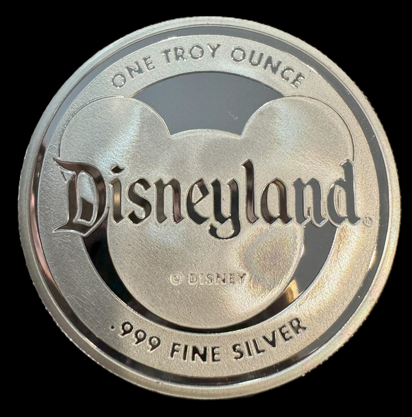 1998 Disneyana Reopening 1 oz .999 Silver Coin w/24K Gold Relief COA #0029