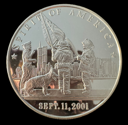 2001 “Spirit of America” 9-11, 1 oz .999 Silver Coin