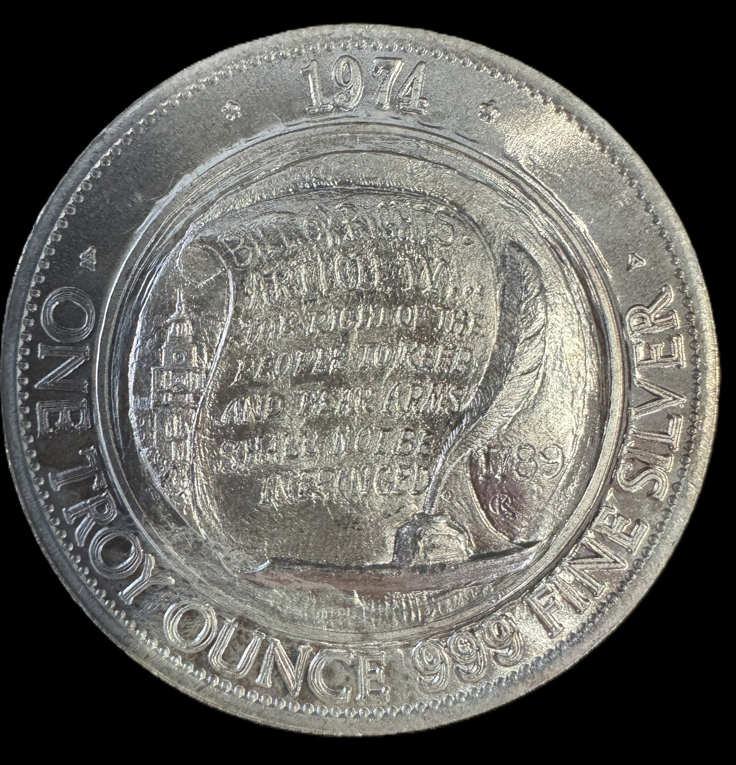 1974 The Right To Bear Arms 1 oz .999 Silver Coin