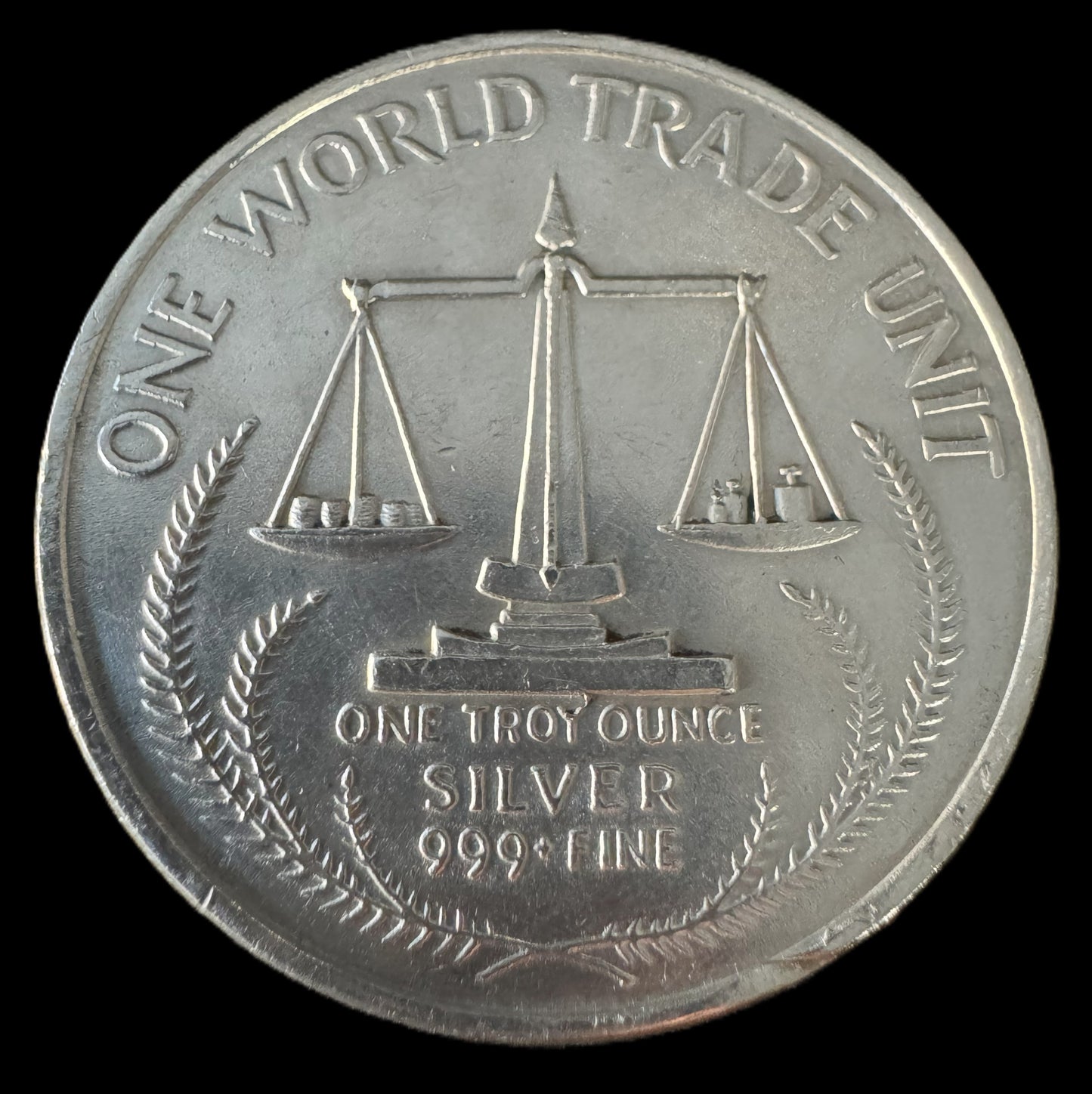 1985 One World Trade Unit 1 oz .999 Silver Coin
