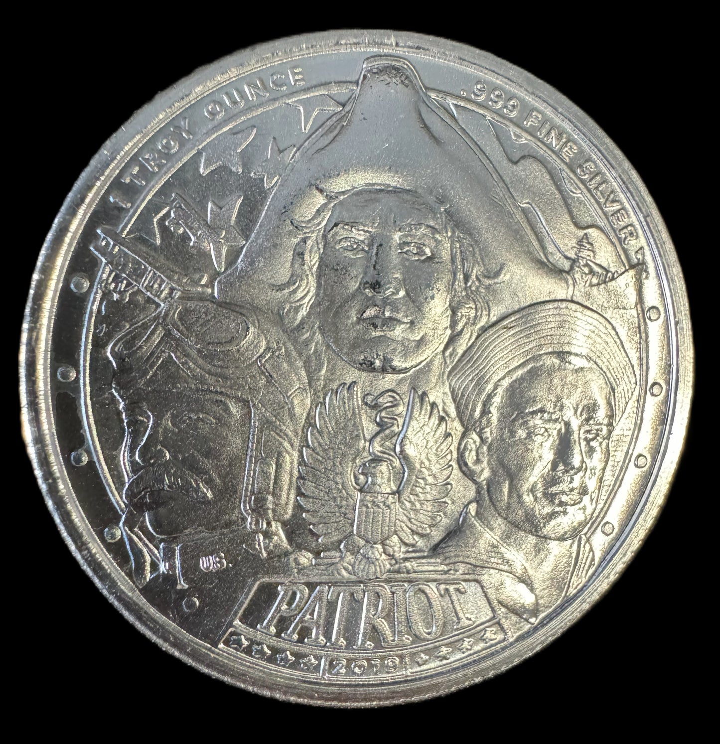 2019 Patriot-American Revolution 1 oz .999 Silver Coin