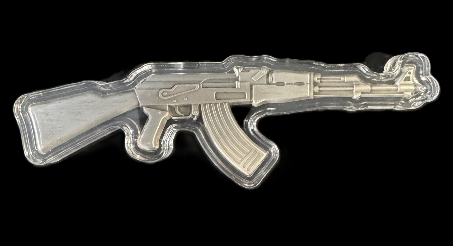 2024 AK-47 Rifle 2 oz .999 Silver