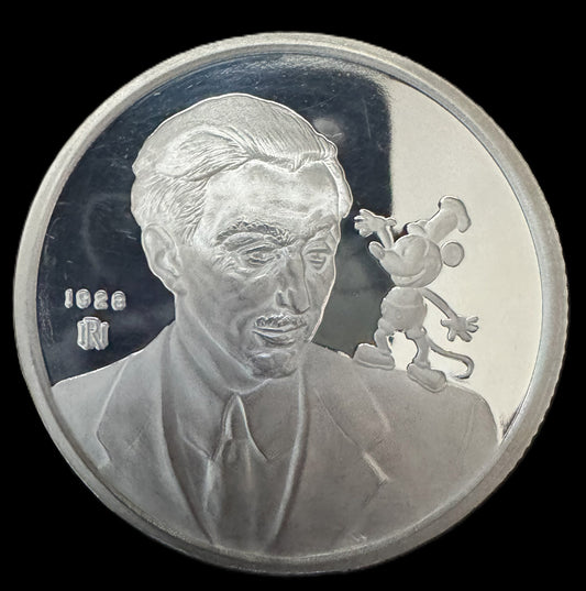 1988 Walt Disney Mickey Mouse 60th Anniversary 5 oz .999 Silver Coin