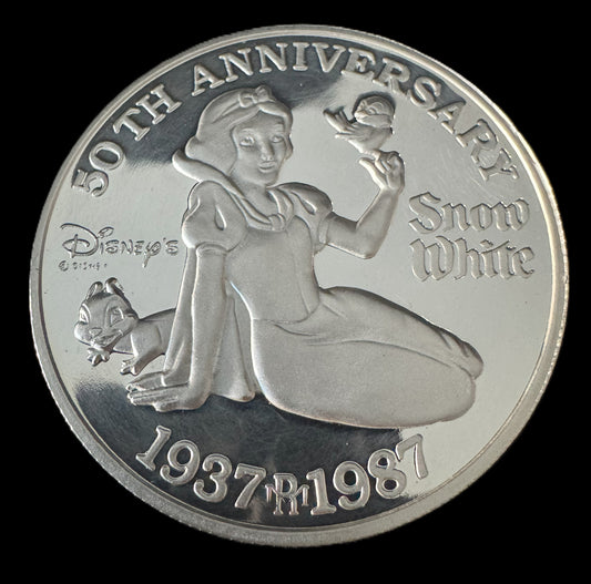 1987 Disney’s 50th Anniversary “Snow White” 5 oz .999 Silver Coin