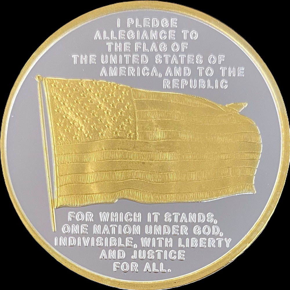 2024 Eagle in Flight Pledge of Allegiance 1 oz .999 Silver Coin w/24K Gold Relief