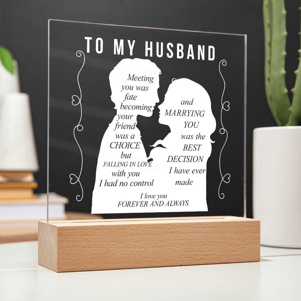 For Husband | Square Acrylic Plaque
