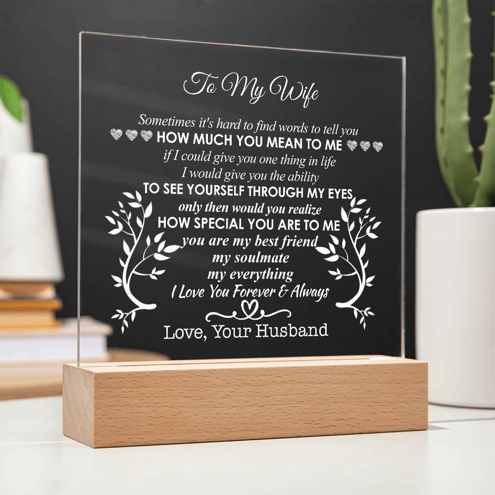 For Wife | Square Acrylic Plaque