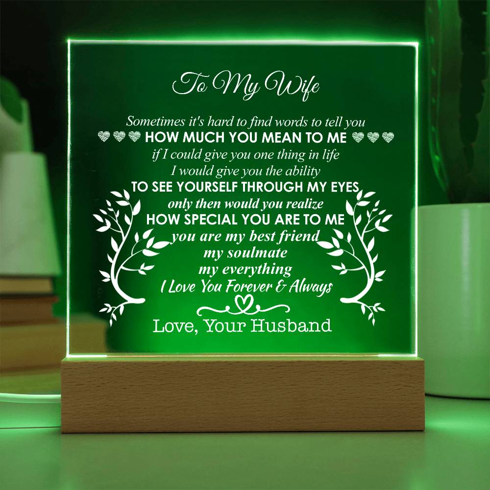 For Wife | Square Acrylic Plaque