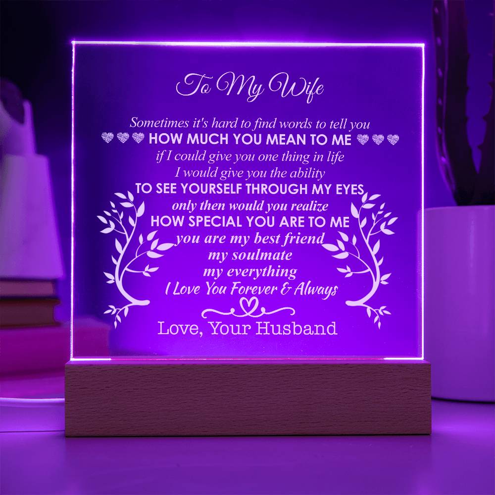 For Wife | Square Acrylic Plaque