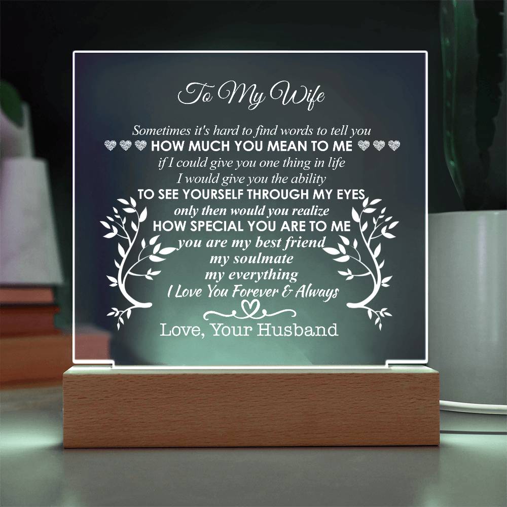For Wife | Square Acrylic Plaque