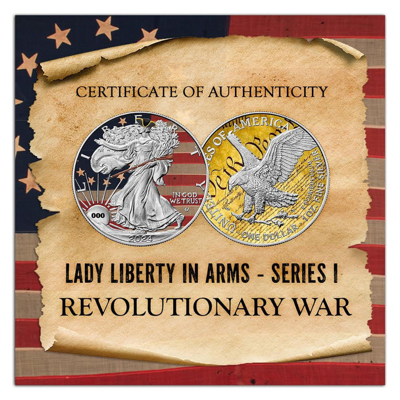 2024 American Eagle Lady Liberty Revolutionary War 1oz .999 Silver Coin