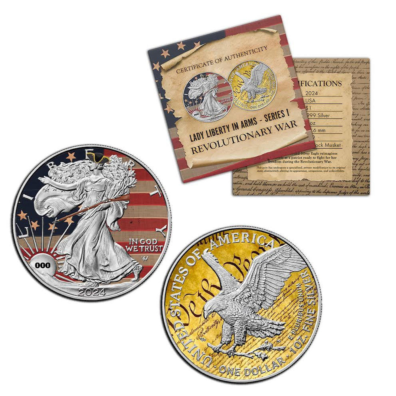 2024 American Eagle Lady Liberty Revolutionary War 1oz .999 Silver Coin