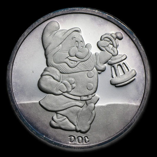 1987 Disney’s 50th Snow White & The Seven Dwarfs “Doc” 5 oz .999 Silver Coin