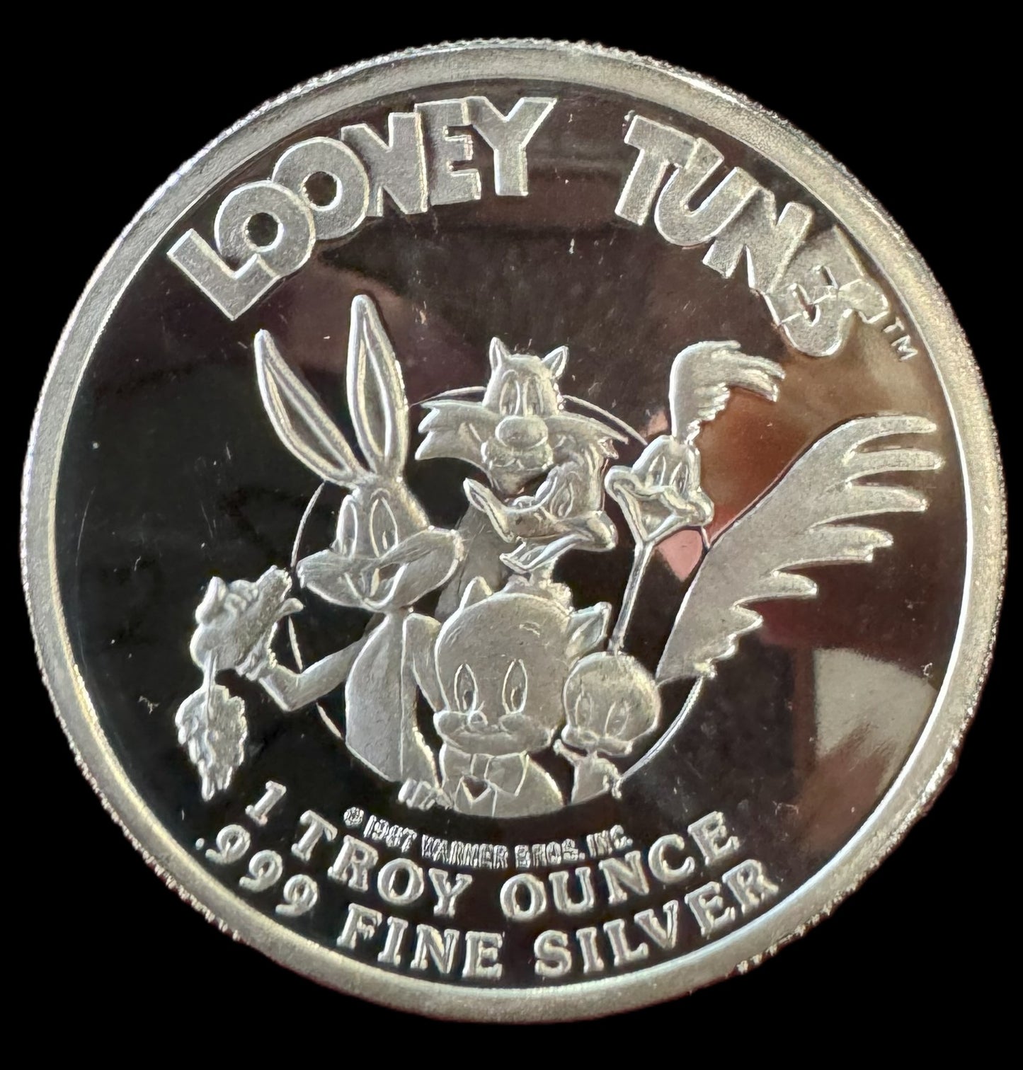 1987 Looney Tunes Bugs Bunny Merry Christmas 1 oz .999 Silver Coin