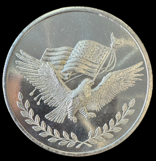 Eagle & US Flag 1 oz. 999 Silver Coin
