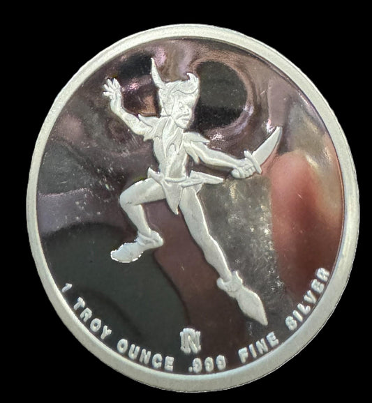 1988 Disney Around the World “Peter Pan” 1 oz .999 Silver Coin