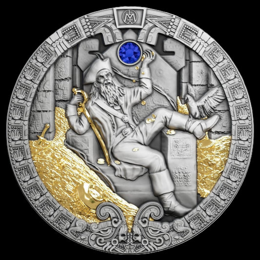 2021 The Treasure Of The Aztec 2 oz .999 Silver Coin