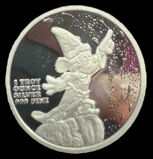 1987 Disney “Sorcerer’s Apprentice” 1 oz .999 Silver Coin