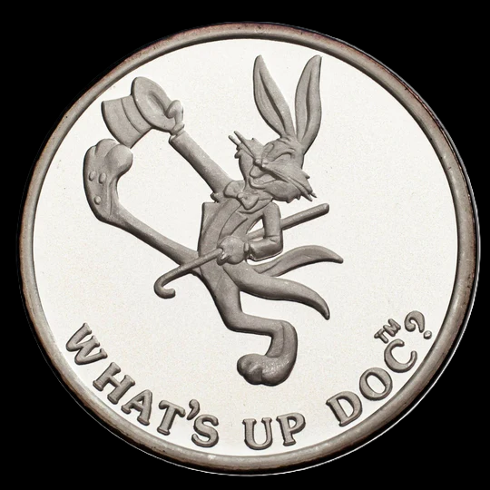 1990 Happy Birthday Bugs Bunny 1oz .999 Silver Coin COA #289