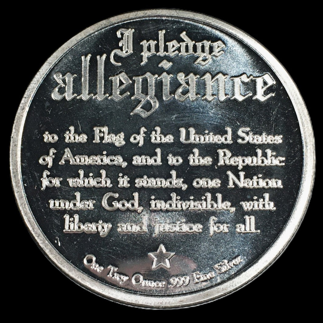 I Pledge Allegiance USA Bald Eagle Flag 1 oz .999 Silver Coin