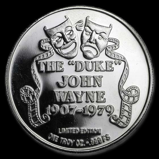 1907-1979 The Duke John Wayne 1 oz .999 Silver Coin