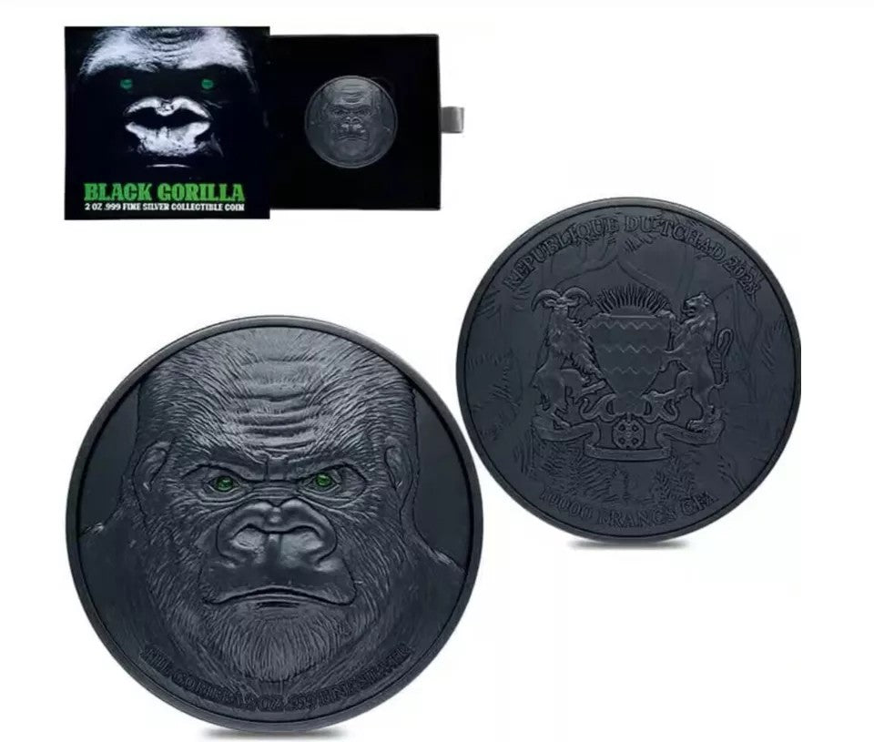2023 Black Gorilla 2 oz .999 Silver Coin