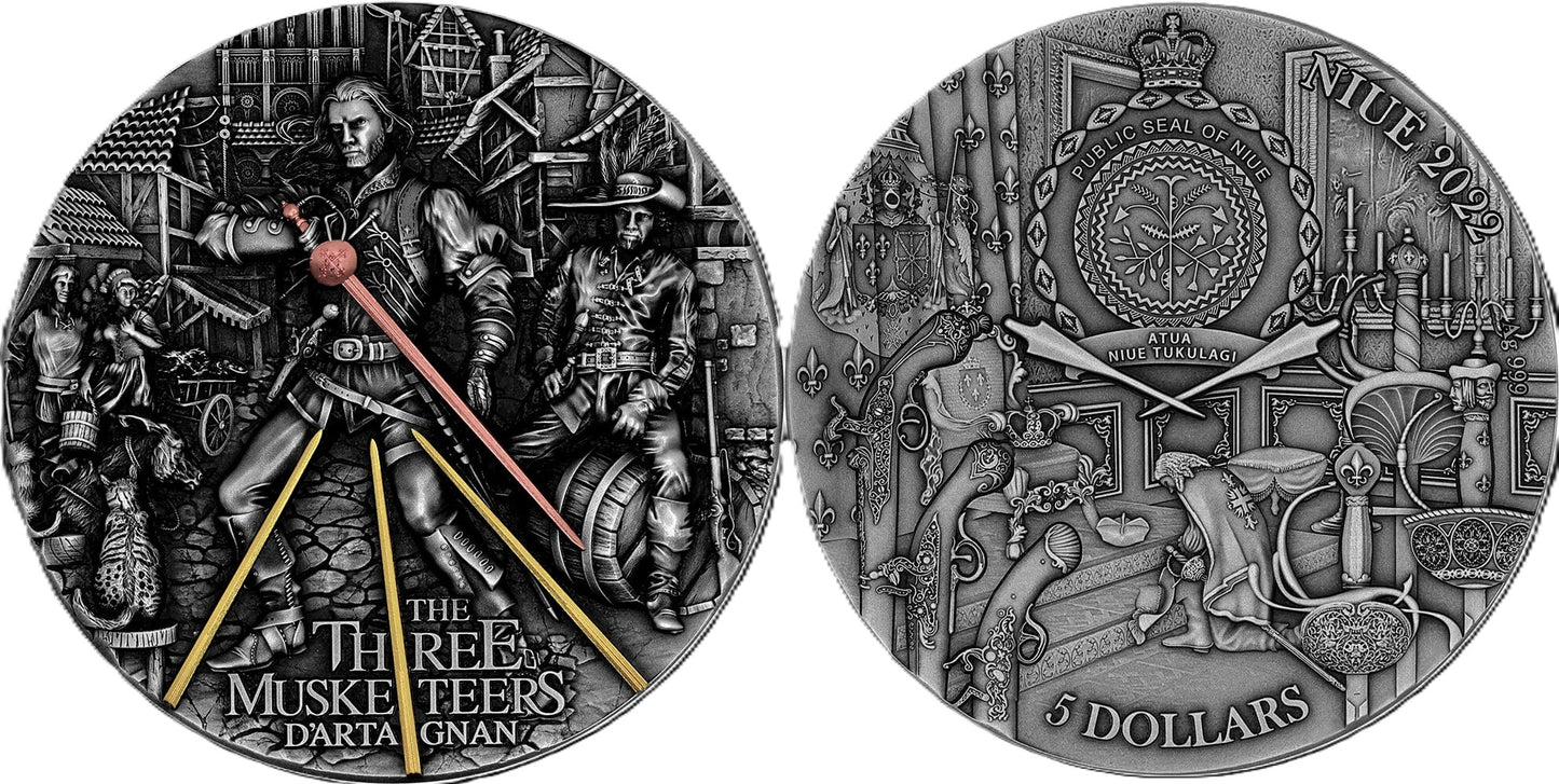 2022 The Three Musketeers 2 oz .999 Silver Coin