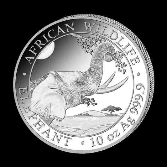 2023 African Wildlife Elephant 10 oz .999 Silver Coin