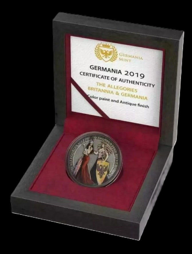 2019 Britannia Germania 1 oz .999 Silver Coin w/Funky Holo Colorized