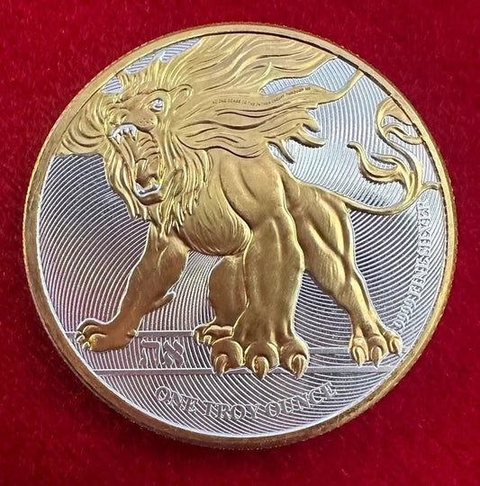 2019 Roaring Lion 1 oz .9999 Silver Coin w/24k Gold Gilding