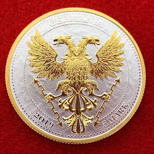2019 Germania Oak Leaf 1 oz .999 Silver w/24K Gold Relief