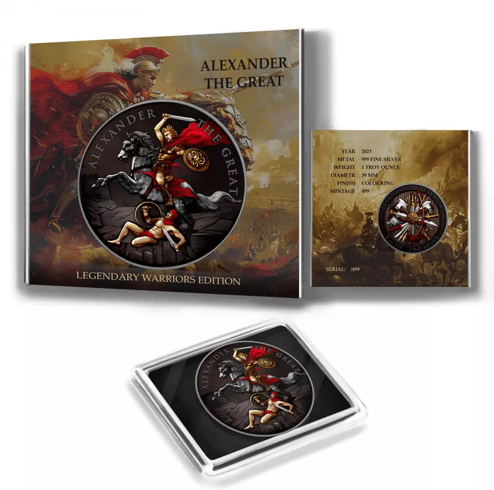 2023 Legendary Warriors Alexander the Great Colorized 1oz .999 Silver
