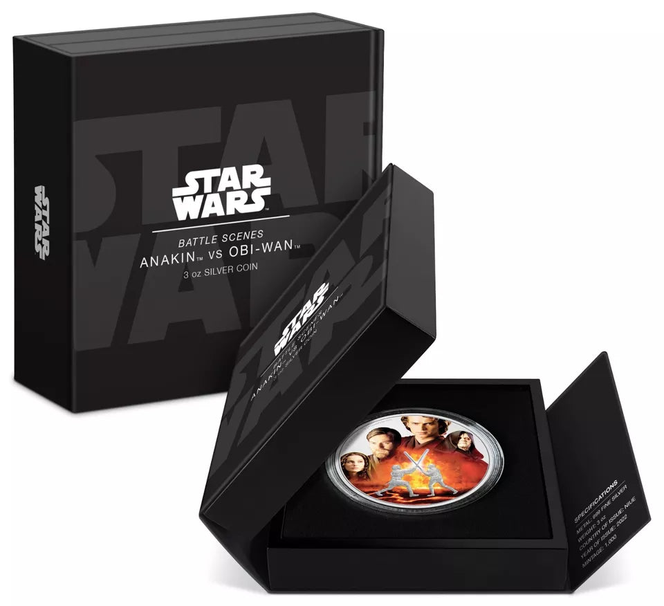 2022 Star Wars Anakin vs. Obi-Wan Battle Scenes 3 oz .999 Silver Coin