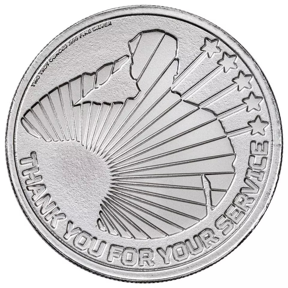 US Military Service Appreciation 2 oz Silver Coin