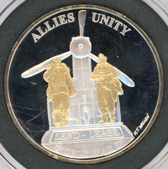 1942-1945 WWII Alaska Siberia Lend Lease 2 oz .999 Silver Coin