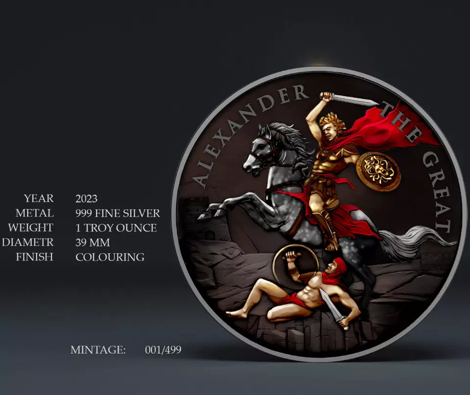 2023 Legendary Warriors Alexander the Great Colorized 1oz .999 Silver