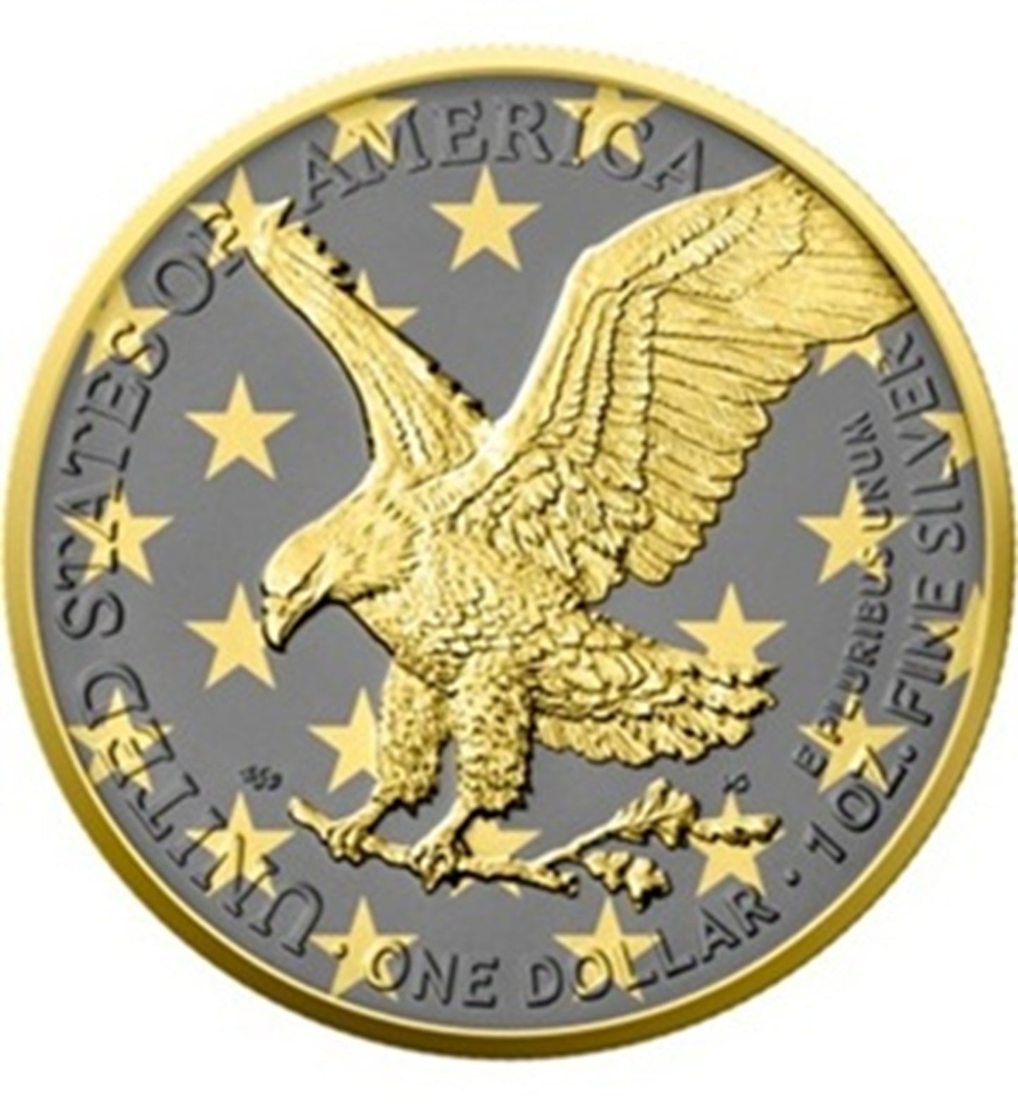 2024 American Eagle Lady Liberty Gold Ring Gold & Ruthenium 1oz .999 Silver Coin